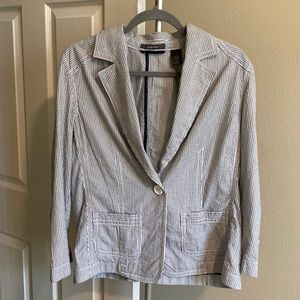 Liz Claiborne Blue x& White Pinstripe Jacket